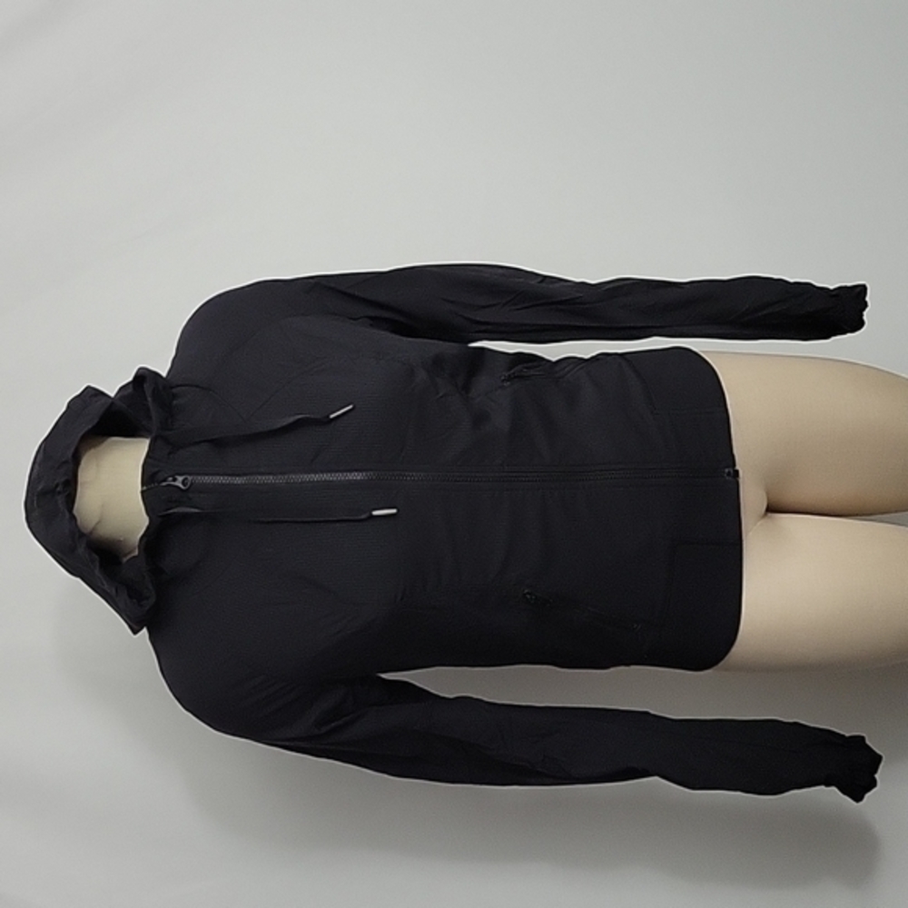 Lululemon Street to Studio Full Zip Hooded Jacket Black Ribbed Size 6 Black